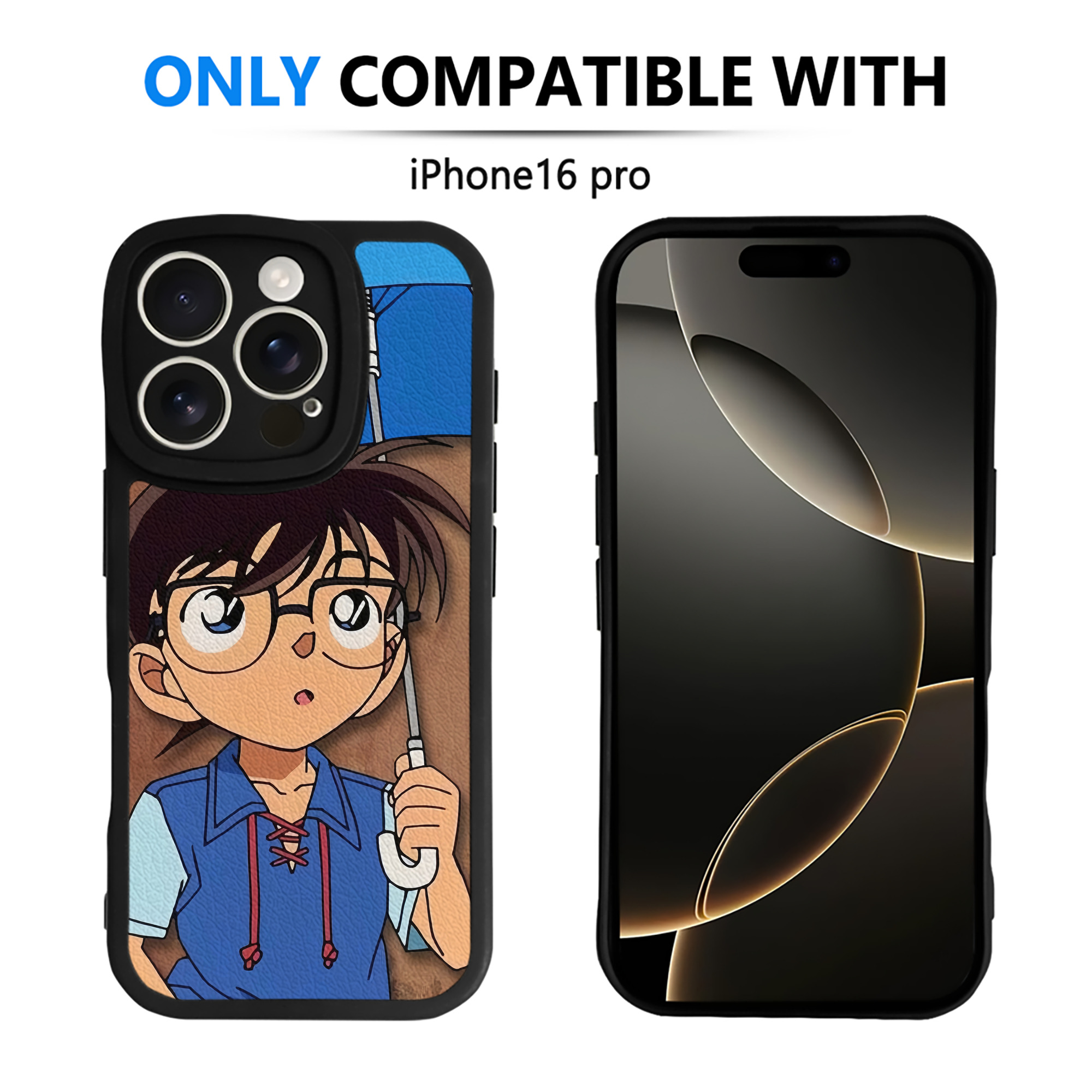 （画像用） 名探偵コナン Detective Conan 【iPhone 16シリーズ対応】シリコンスマホケース（レザー調） 材質：シリコン